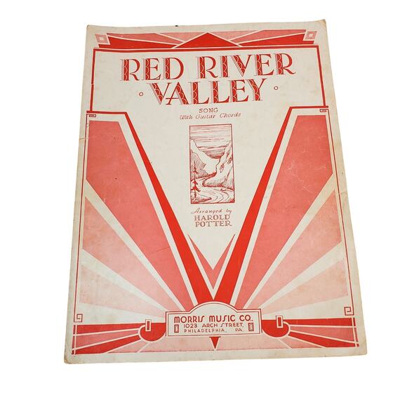 Vtg Country Western Red River Valley Sheet Music Harold Potter Guitar Chord 1933 - Picture 1 of 3